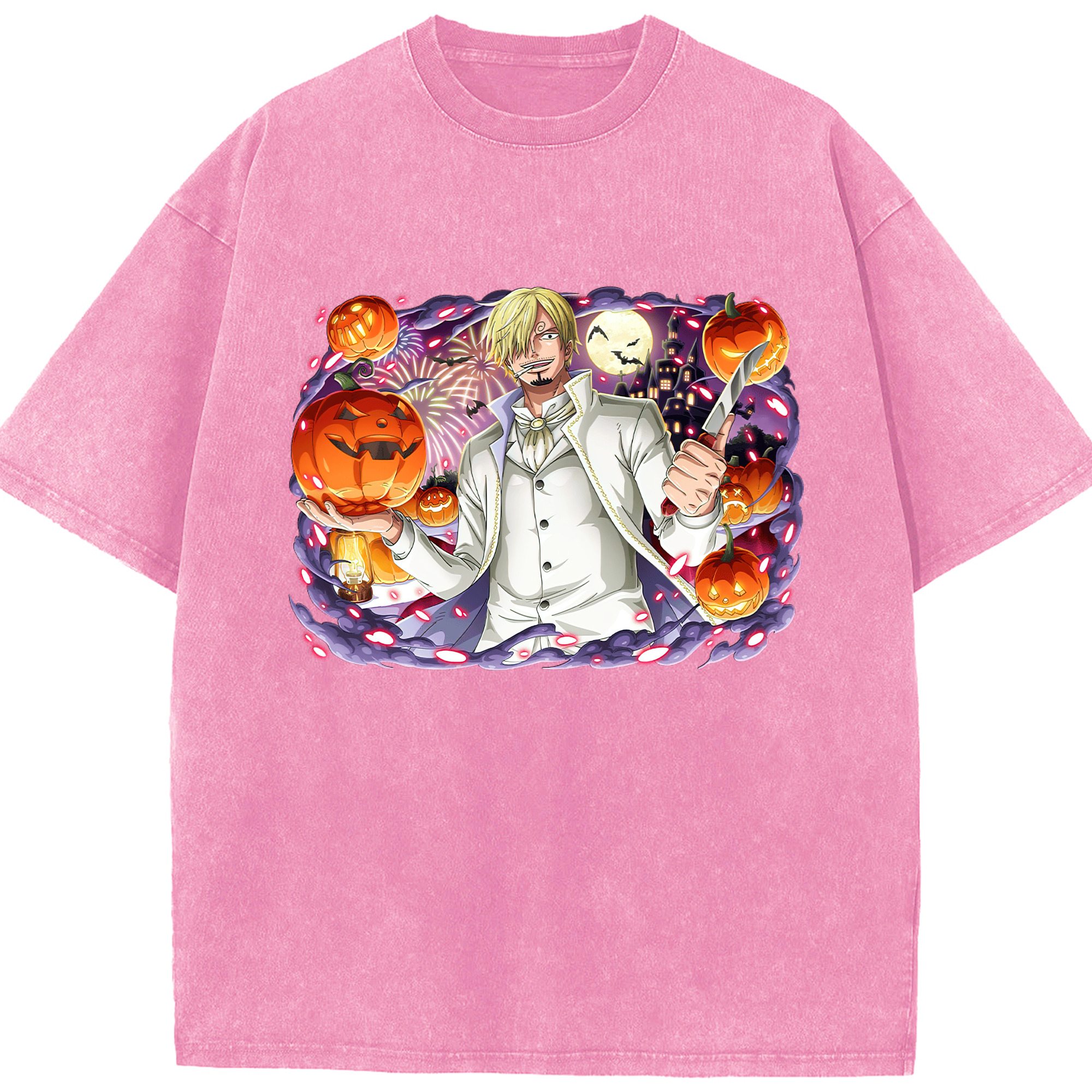 （画像用） ワンピース サンジ ONE PIECE Sanji 綿100% ヴィンテージ風 半袖Tシャツ（フロントプリント）